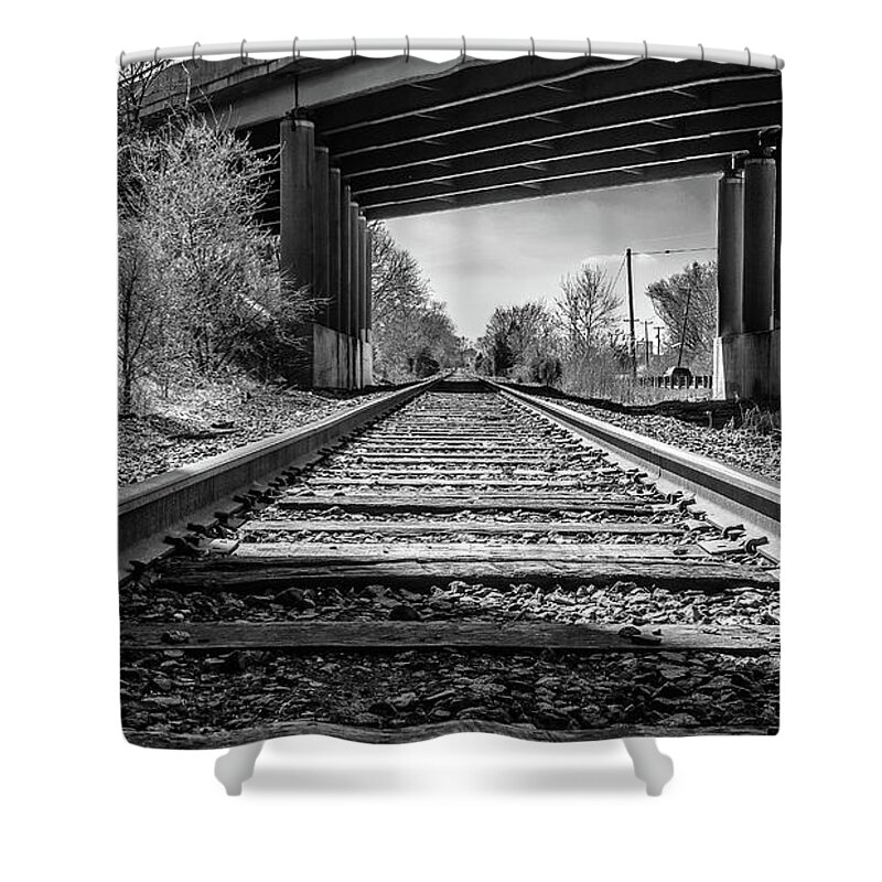 Moorestown Shower Curtain featuring the photograph Railroad Tracks by Louis Dallara