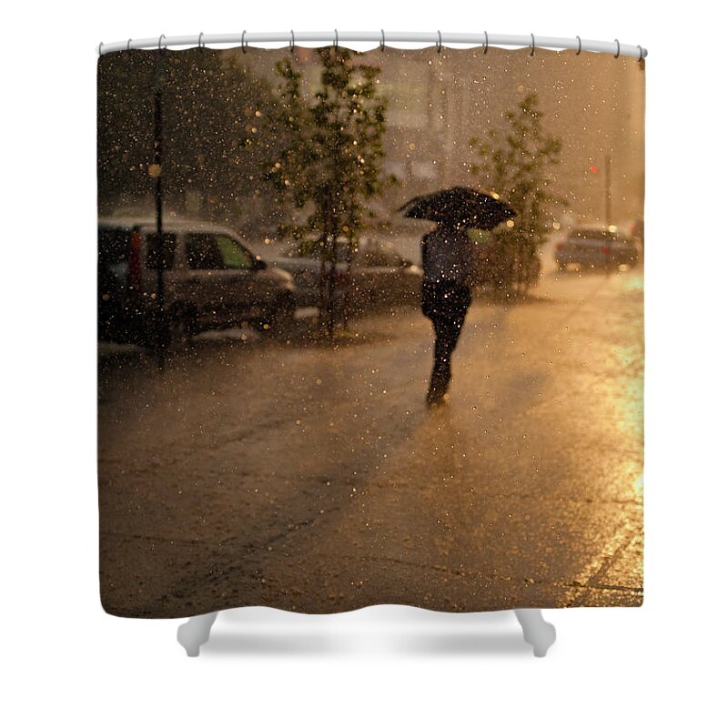 People Shower Curtain featuring the photograph Rain Sunset by Joseph O. Holmes / Portfolio.streetnine.com
