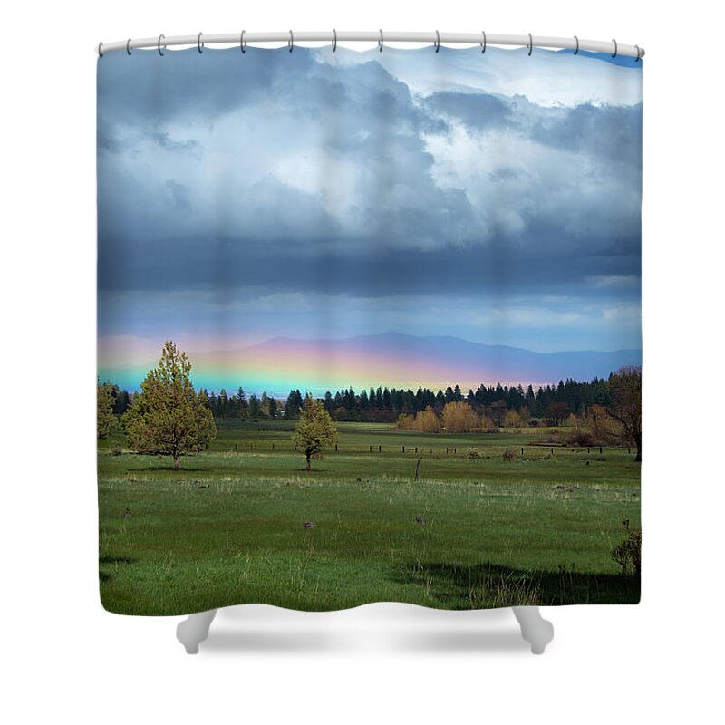 Rainbow Shower Curtain featuring the photograph Rainbow in the Valley by Randy Robbins