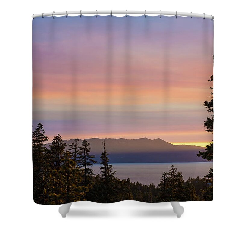 Sunset Shower Curtain featuring the photograph Rainbow Sunset - Lake Tahoe - Nevada by Bruce Friedman