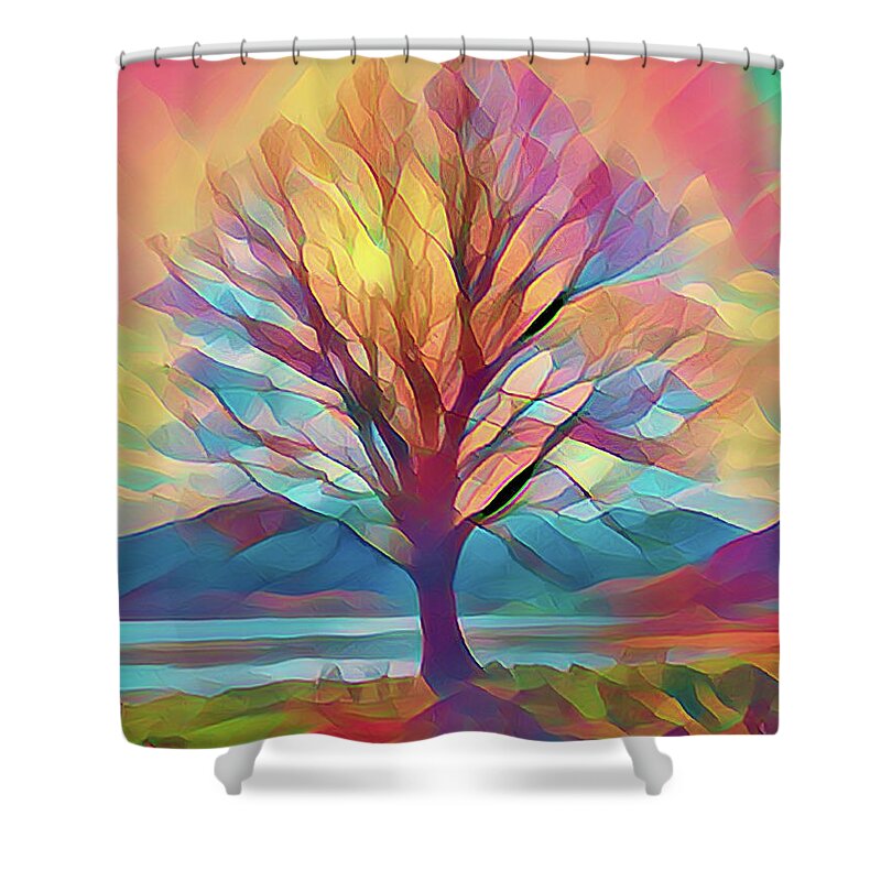 Tree Shower Curtain featuring the photograph Rainbow Tree by Lynn Bolt