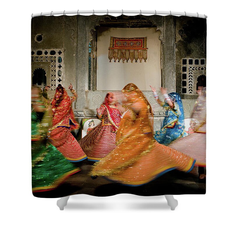 People Shower Curtain featuring the photograph Rajasthani Dances by Ania Blazejewska