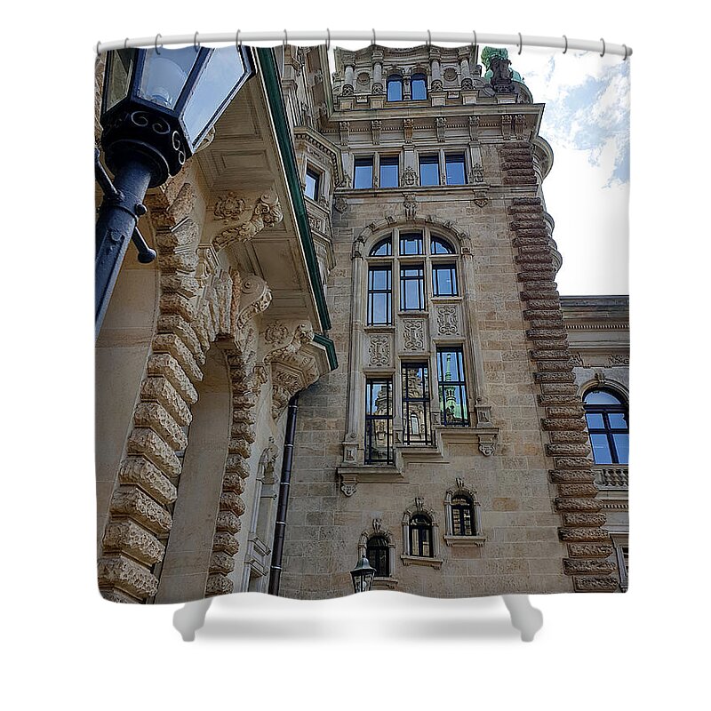 Hamburg Shower Curtain featuring the photograph Rathaus Architecture by Yvonne Johnstone