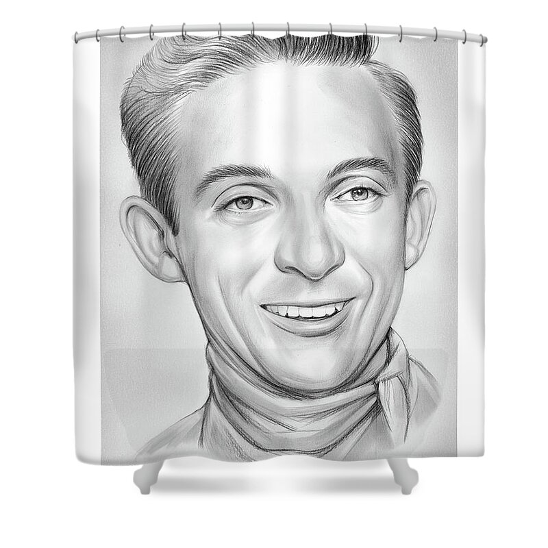 Ray Price Shower Curtain featuring the drawing Ray Price by Greg Joens