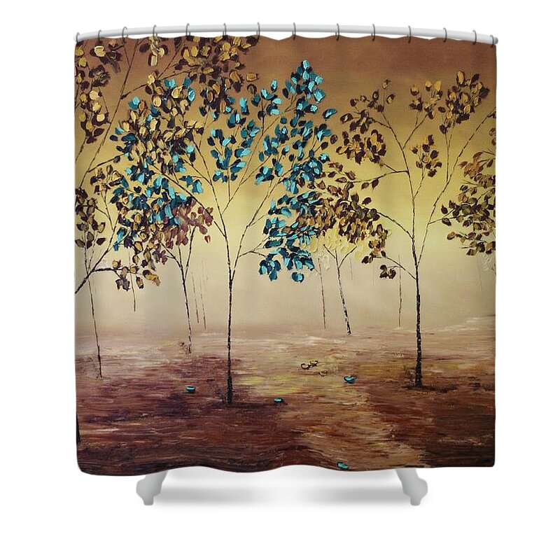 Landscape Shower Curtain featuring the painting Rebel by Berlynn
