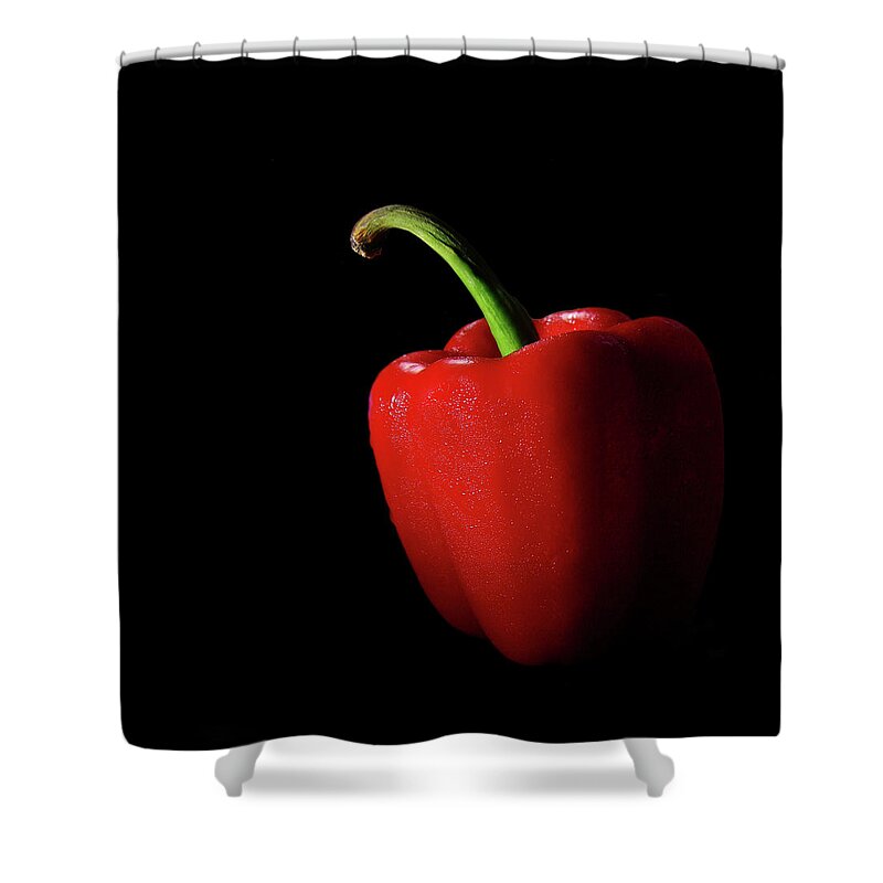 Red Bell Pepper Shower Curtain featuring the photograph Red Capsicum by Photograph By Narendra N. Acharya