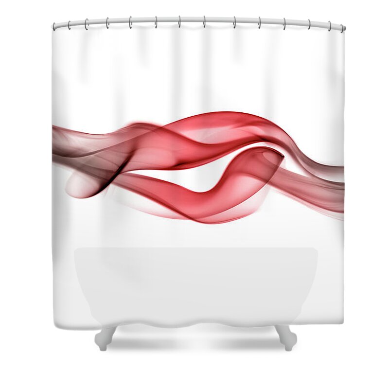 Curve Shower Curtain featuring the photograph Red Curling Smoke by Anthony Bradshaw