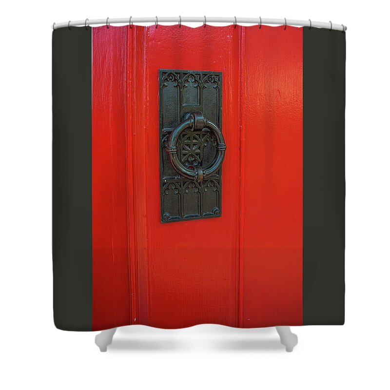 Red Shower Curtain featuring the photograph Red Door_258 by James C Richardson