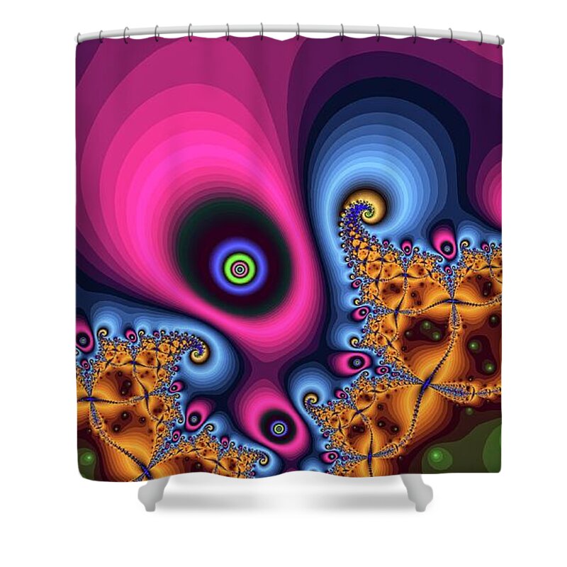 Fractal Shower Curtain featuring the digital art Red Magic Glow by Don Northup