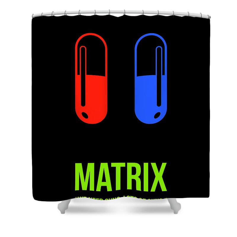 Matrix Shower Curtain featuring the digital art Red Pill or Blue Pill by Naxart Studio