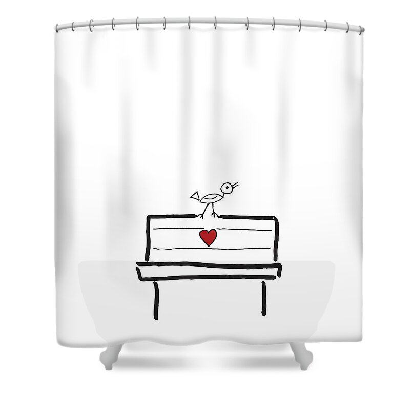 Red Shower Curtain featuring the mixed media Red Valentines II by Sd Graphics Studio