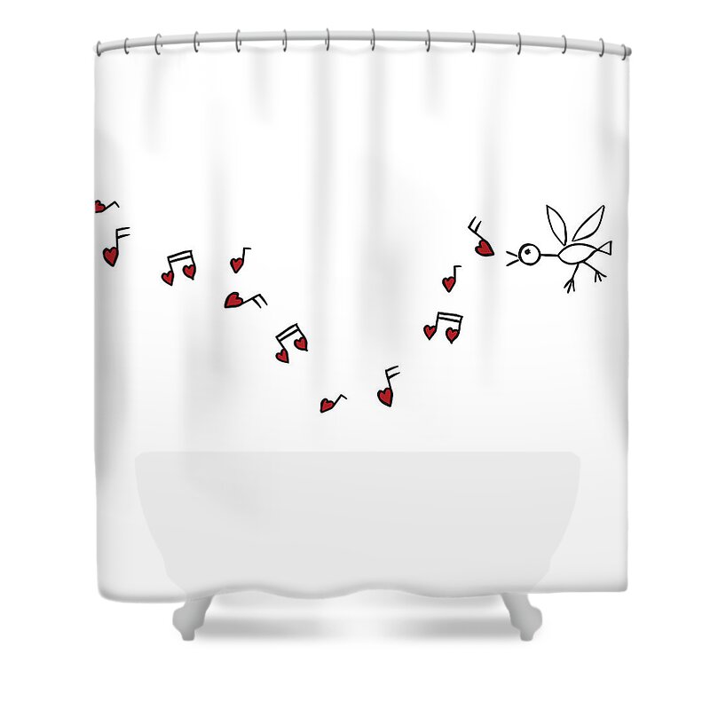 Red Shower Curtain featuring the mixed media Red Valentines Iv by Sd Graphics Studio