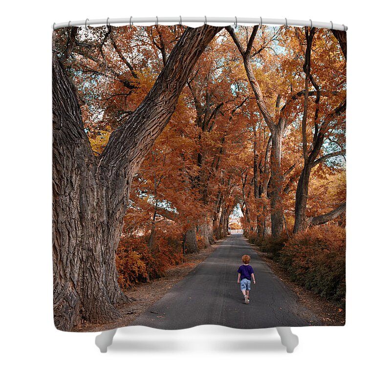 Redhead Shower Curtain featuring the photograph Redhead Fall Walkabout by Tom Gresham