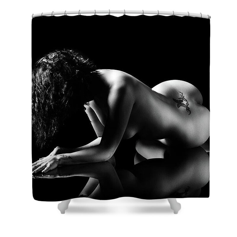 Woman Shower Curtain featuring the photograph Reflections of D'nell 2 by Johan Swanepoel