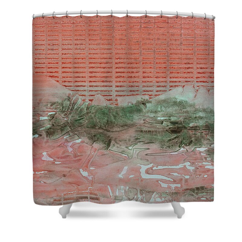 Hans Saele Shower Curtain featuring the painting Reminiscences of Japan by Hans Egil Saele