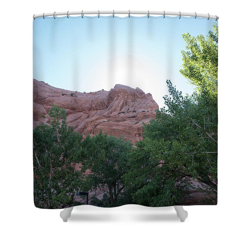 Rest Stop Sunrise Shower Curtain featuring the photograph Rest Stop Sunrise by Tom Cochran
