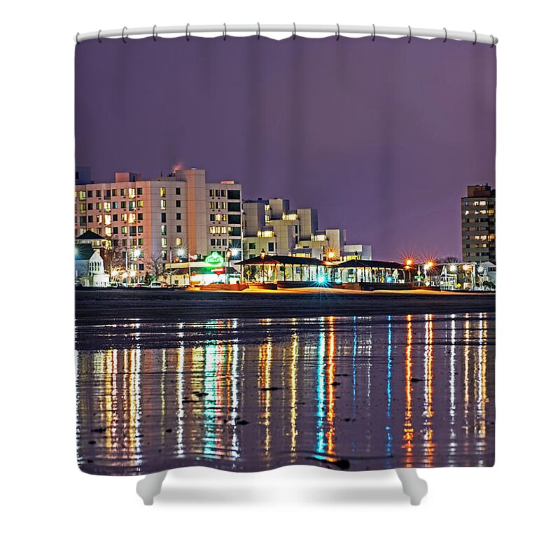 Revere Shower Curtain featuring the photograph Revere Beach Reflection Ocean Ave by Toby McGuire