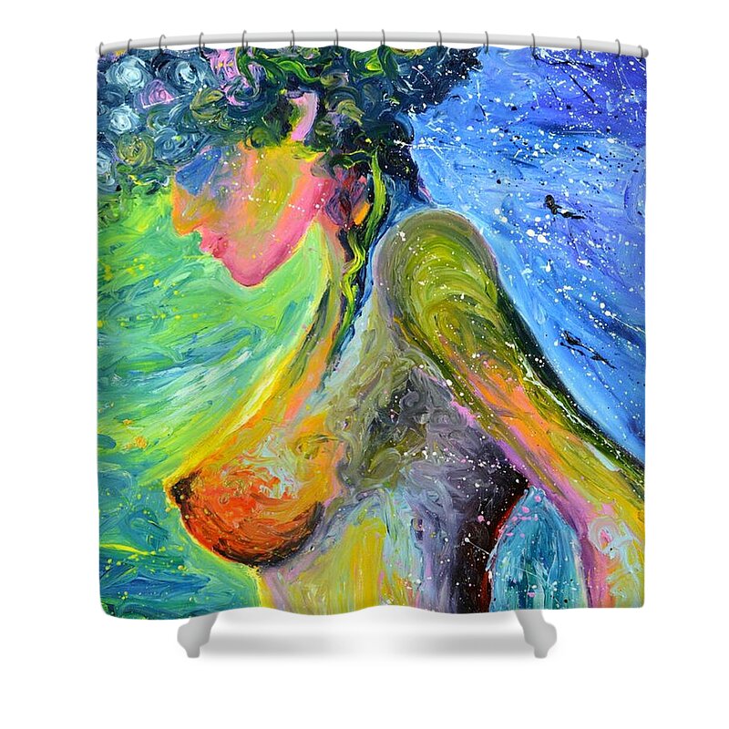 Sexy Shower Curtain featuring the painting Rio by Chiara Magni