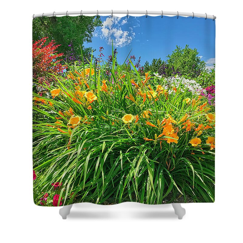 Garden Shower Curtain featuring the photograph Riot Of Color by Lorraine Baum