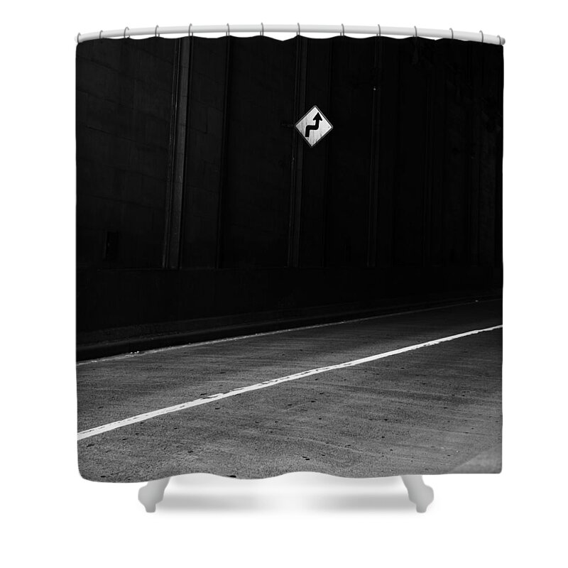 Outdoors Shower Curtain featuring the photograph Road And Sign by Adam Garelick