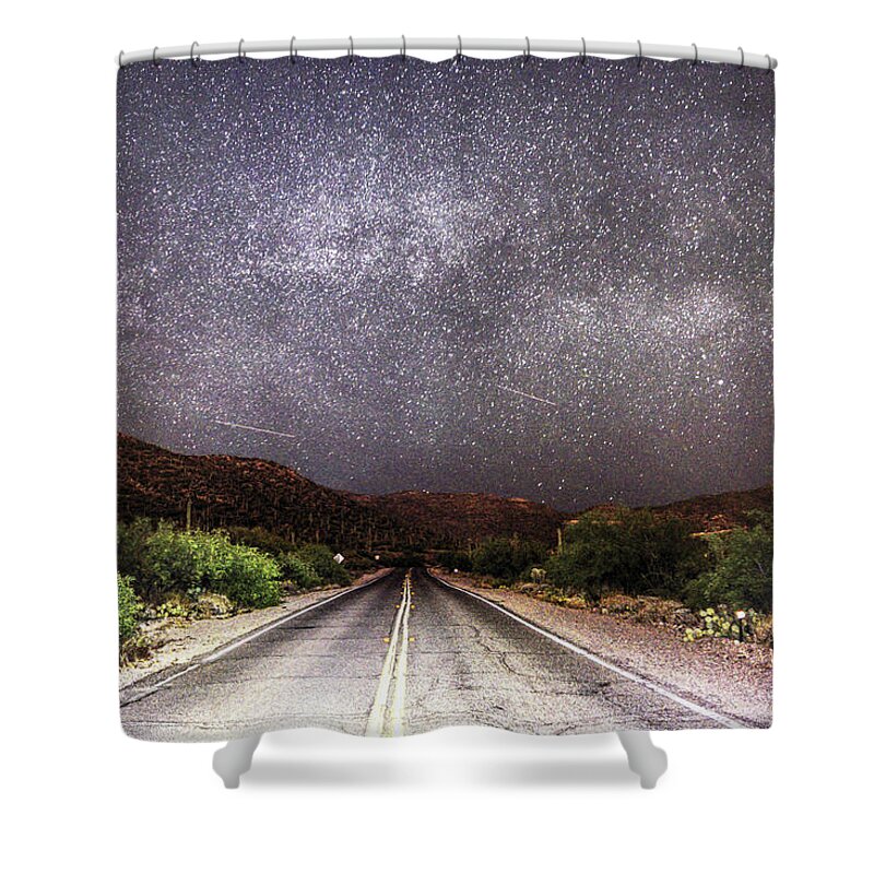 Stars Shower Curtain featuring the photograph Road to the Stars by Chance Kafka