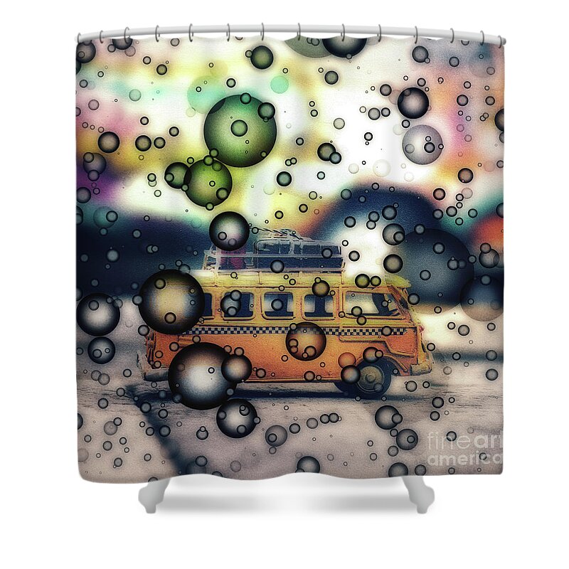 Road Trip Shower Curtain featuring the digital art Road Trip by Phil Perkins