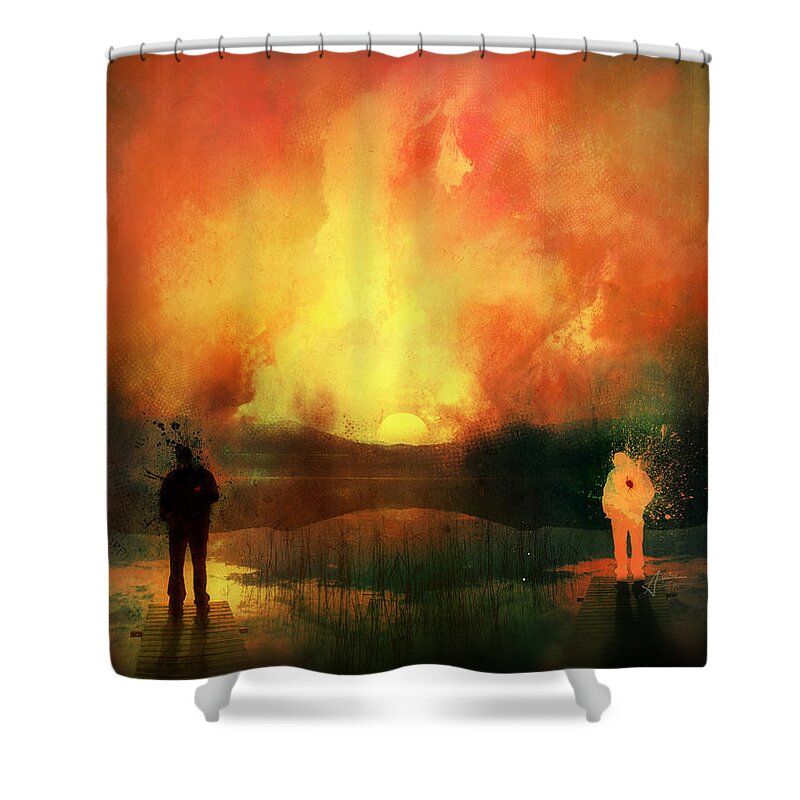 Surreal Shower Curtain featuring the digital art Roads by Mario Sanchez Nevado