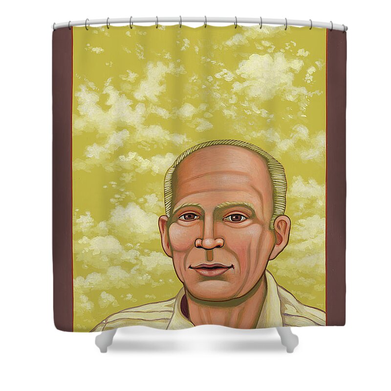 Robert A Johnson Shower Curtain featuring the painting Robert A Johnson In The Golden World by William Hart McNichols