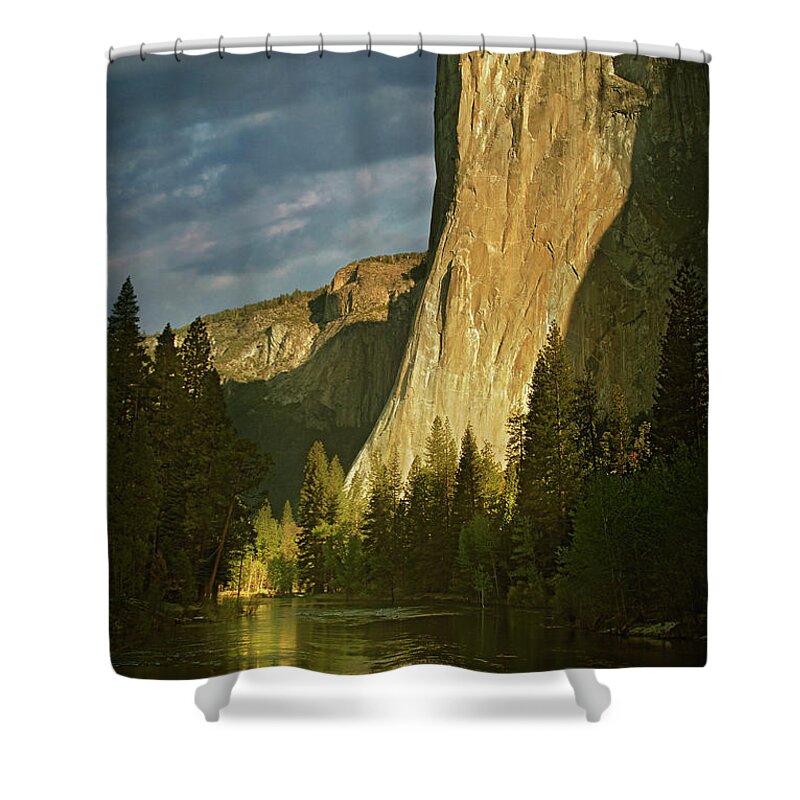 Tranquility Shower Curtain featuring the photograph Rock Formation Reflected In Still Rural by Chris Clor