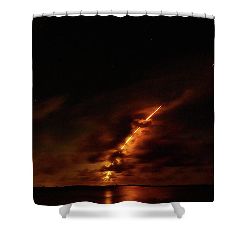 Nasa Shower Curtain featuring the photograph Rocket Launch by Les Greenwood