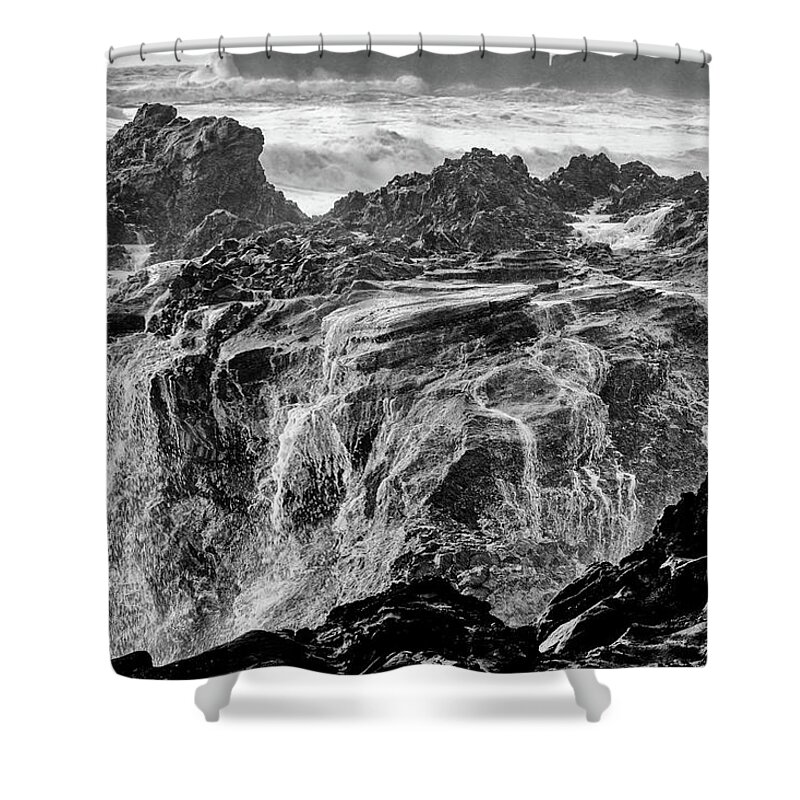 Iceland Shower Curtain featuring the photograph Rocks at Dyrholaey by Mark Hunter