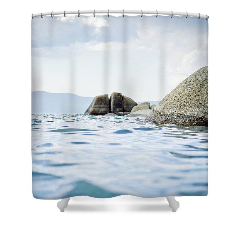 Scenics Shower Curtain featuring the photograph Rocks In Lake Tahoe by Mundusimages