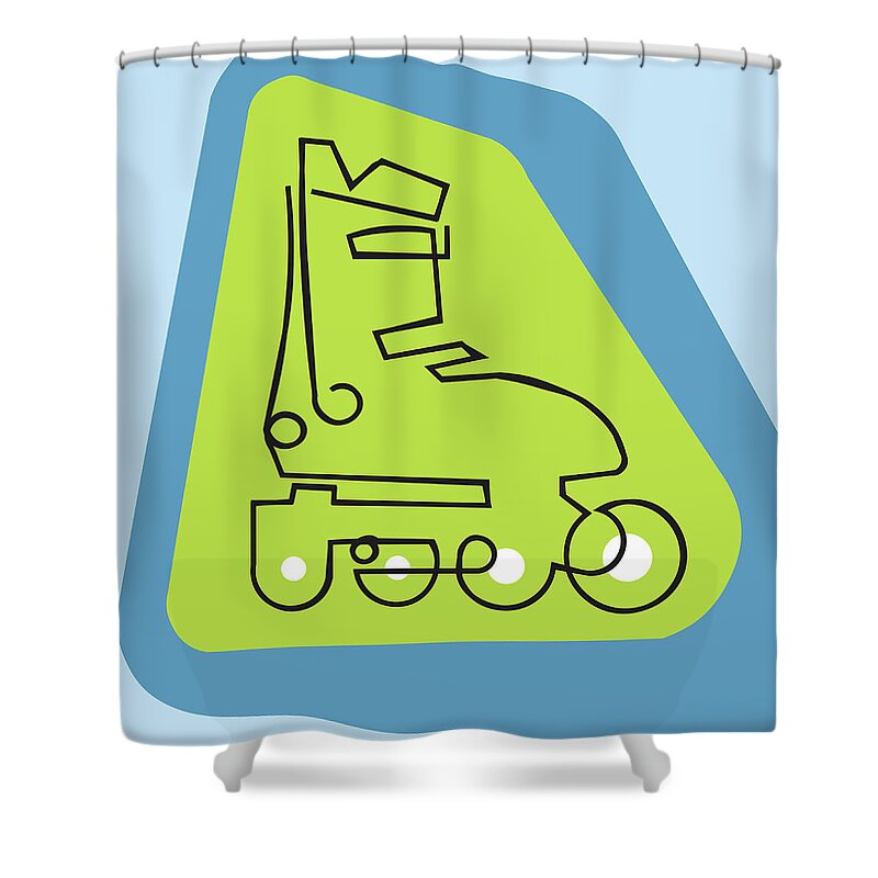 Activity Shower Curtain featuring the drawing Rollerblade by CSA Images