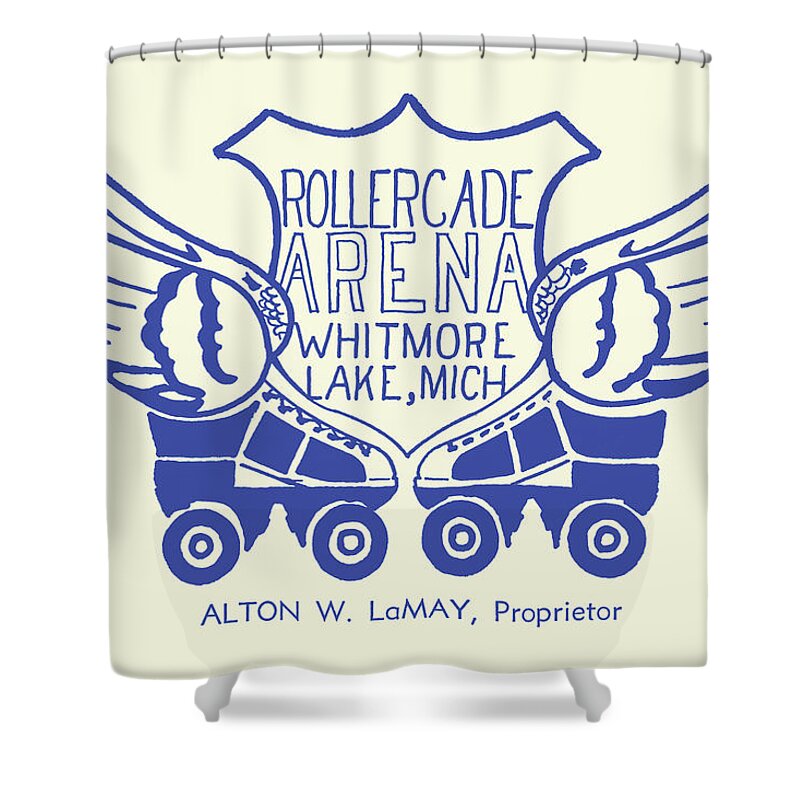 Roller Shower Curtain featuring the painting Rollercade Arena by Unknown
