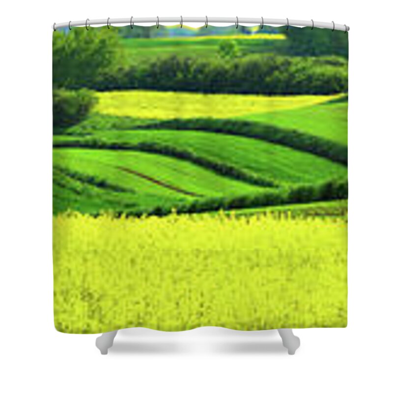 Scenics Shower Curtain featuring the photograph Rolling Fields - Countryside Landscape by Konradlew