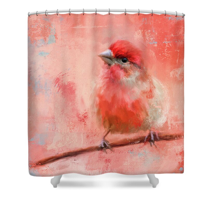 Colorful Shower Curtain featuring the painting Rosey Cheeks by Jai Johnson