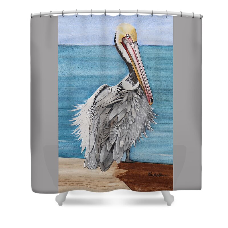 Blue Shower Curtain featuring the painting Ruffles 2 Watercolor by Kimberly Walker
