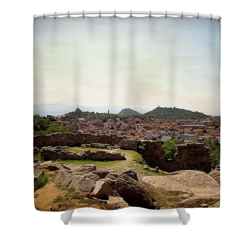 Plovdiv Shower Curtain featuring the photograph Ruins on the Top of the Hill by Milena Ilieva