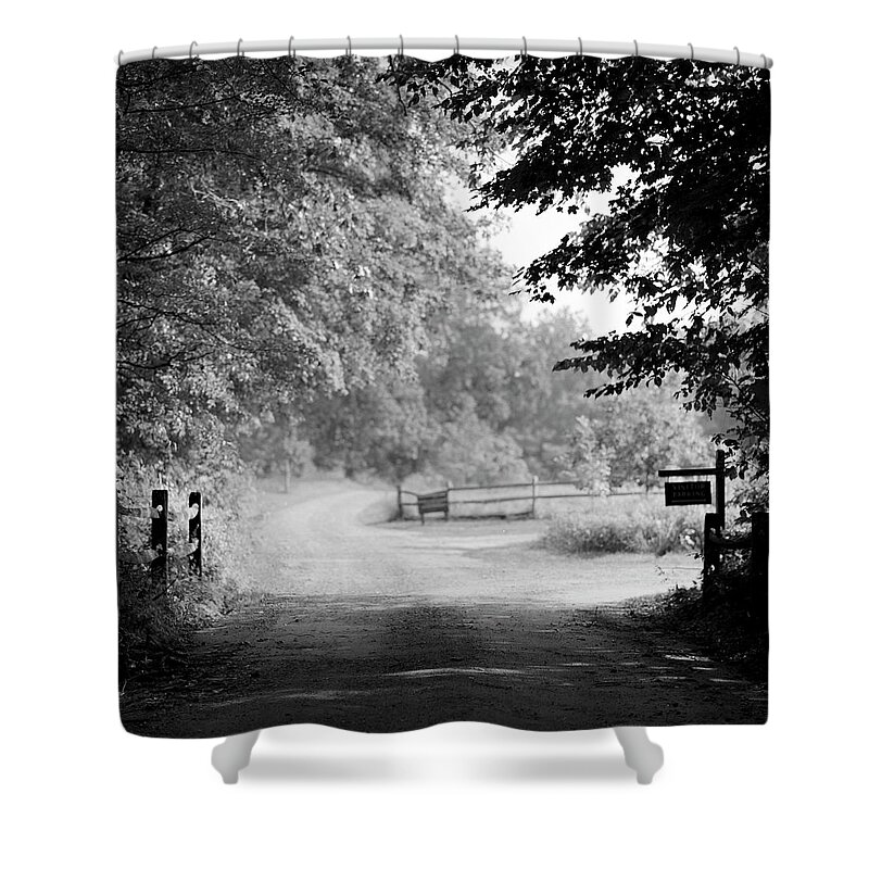 Tranquility Shower Curtain featuring the photograph Rural Dirt Road In New England by Adam Garelick