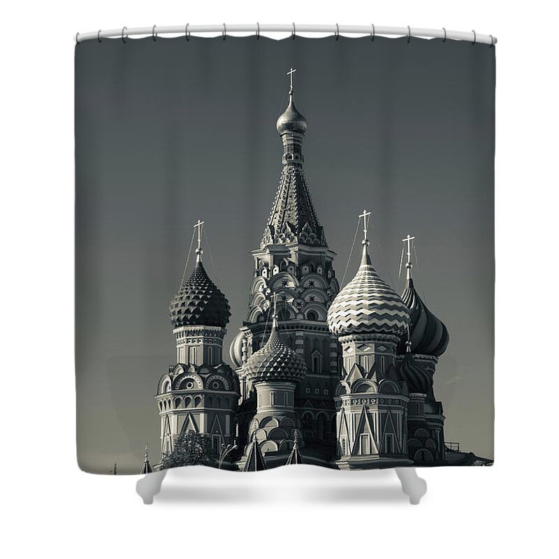 Built Structure Shower Curtain featuring the photograph Russia, Moscow Oblast, Moscow, Red by Walter Bibikow