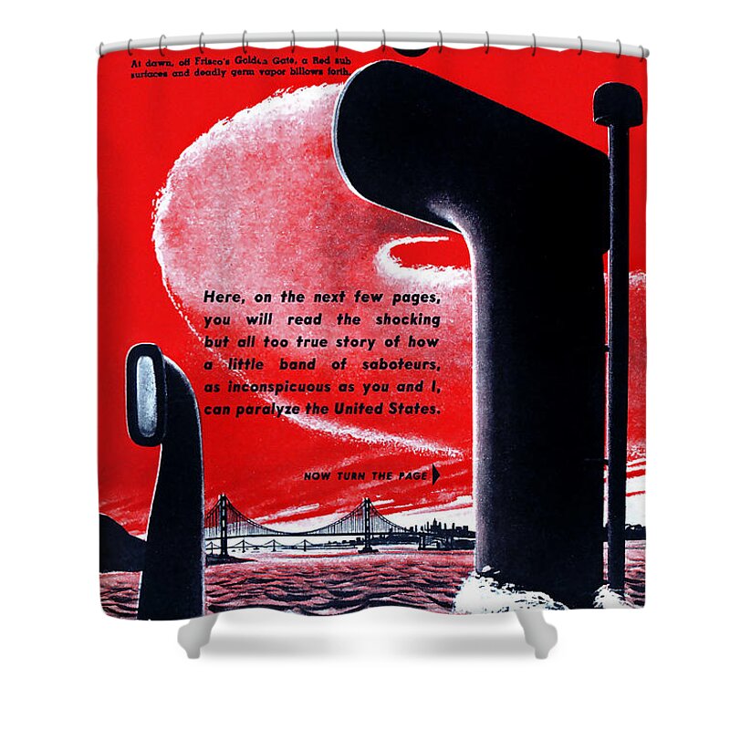 Submarine Shower Curtain featuring the painting Sabotage! by G. Miller