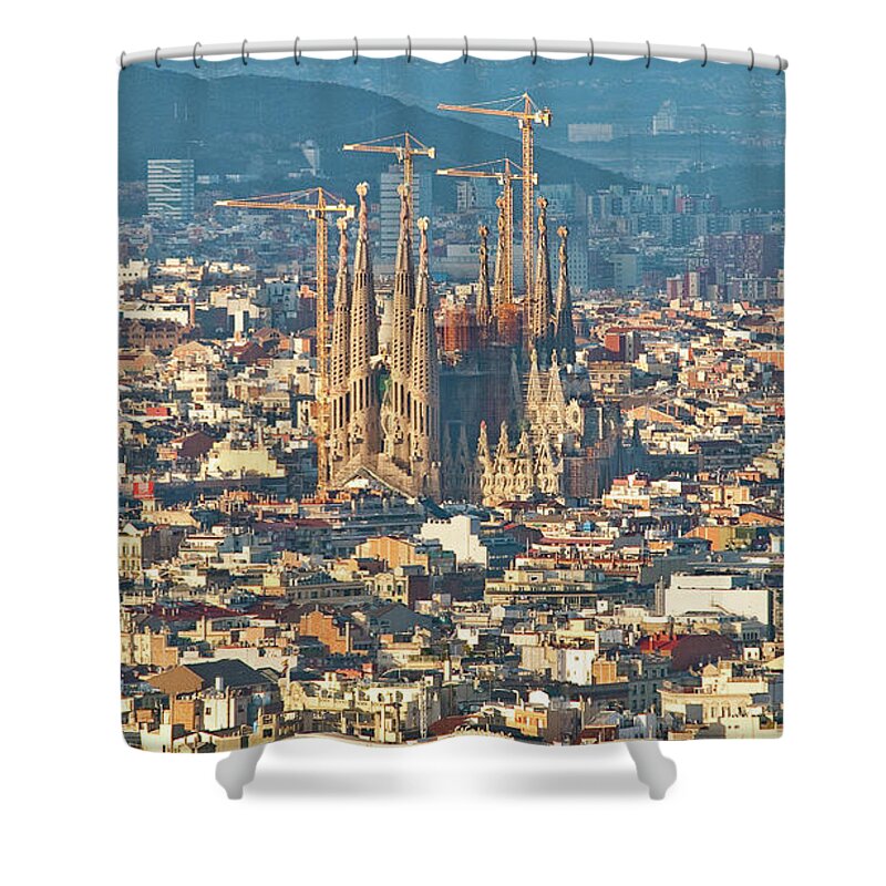 Sagrada Familia Shower Curtain featuring the photograph Sagrada Familia by Tatyana Kildisheva