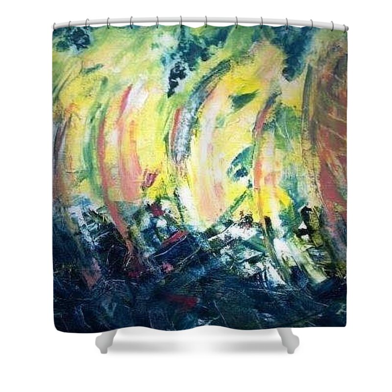  Shower Curtain featuring the painting Sails by Beverly Smith