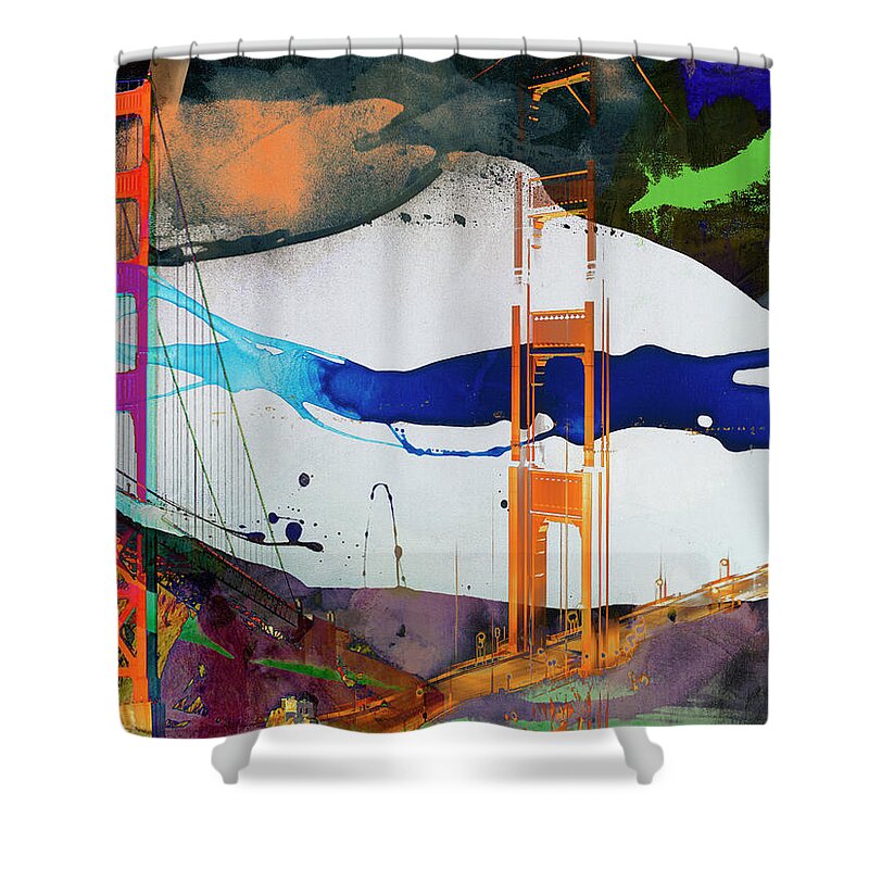Photography Shower Curtain featuring the photograph San Francisco Bridge Abstract I by Sisa Jasper