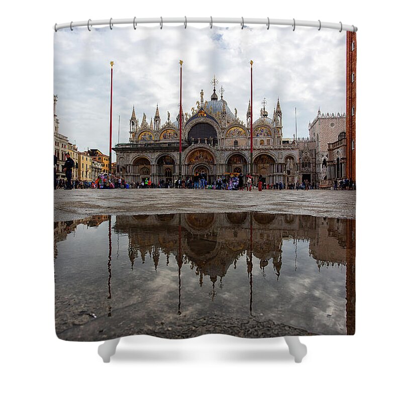 Church Shower Curtain featuring the photograph San Marco Cathedral Venice Italy by Nathan Bush