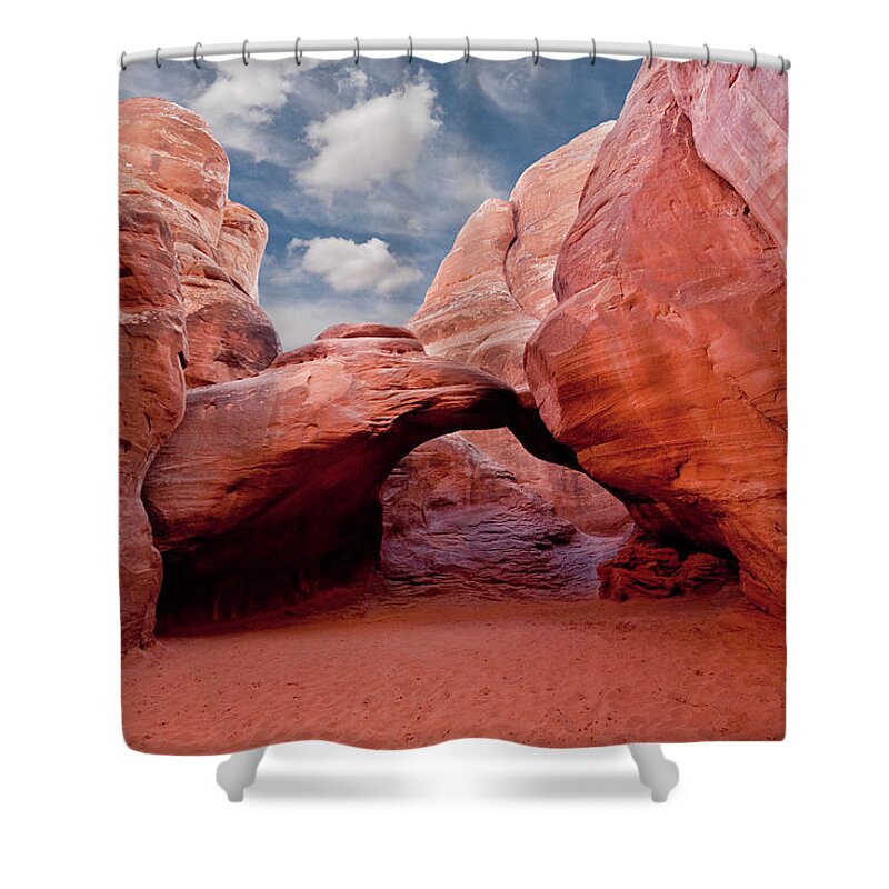 Arch Shower Curtain featuring the photograph Sand Dune Arch by Jeff Goulden