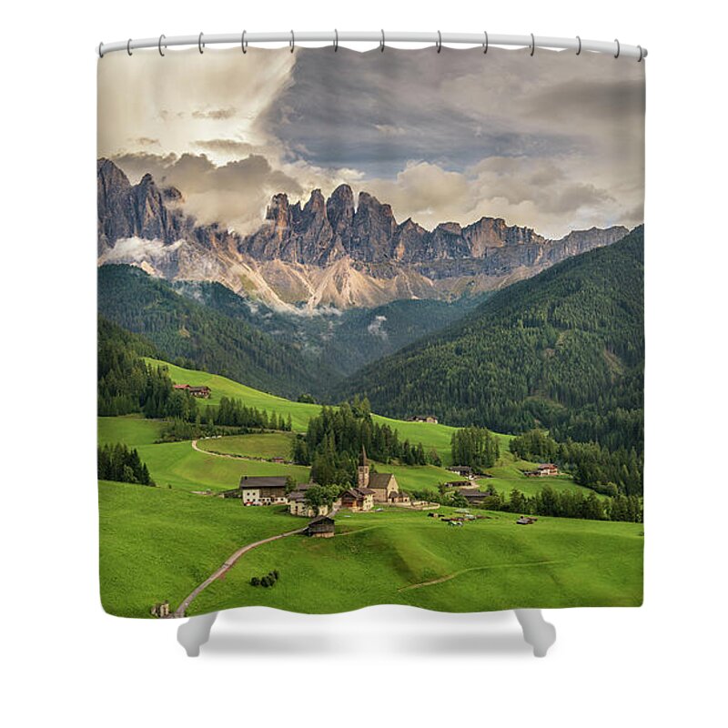 Alpine Shower Curtain featuring the photograph Santa Maddalena by James Billings