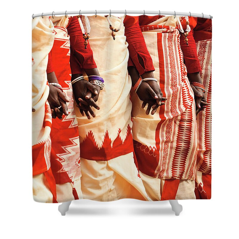 People Shower Curtain featuring the photograph Santhal Dance by Sourav Saha Photography