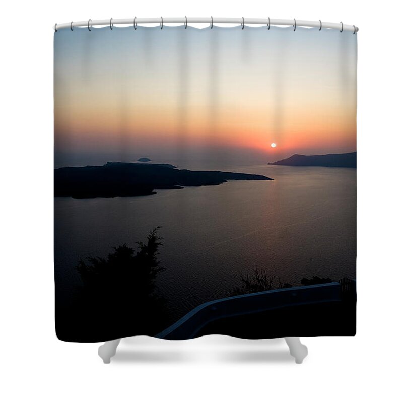Greece Shower Curtain featuring the photograph Santorini Earth, Sky And Sea by Earleliason
