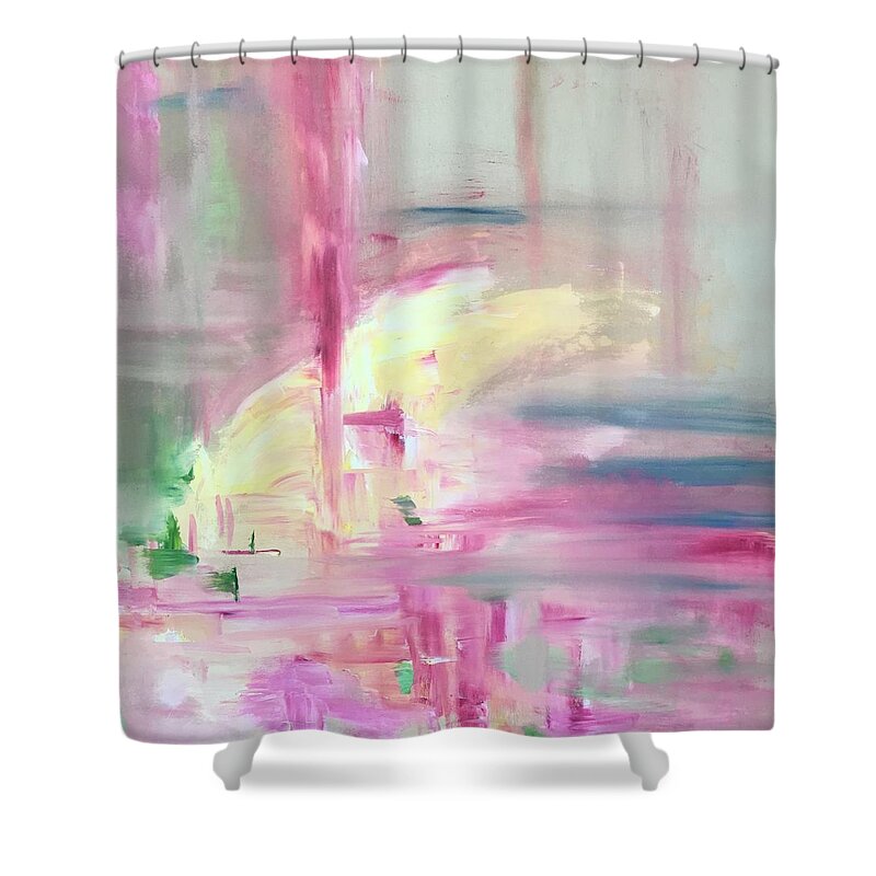  Shower Curtain featuring the pastel Sarasota Sunset by Beverly Smith